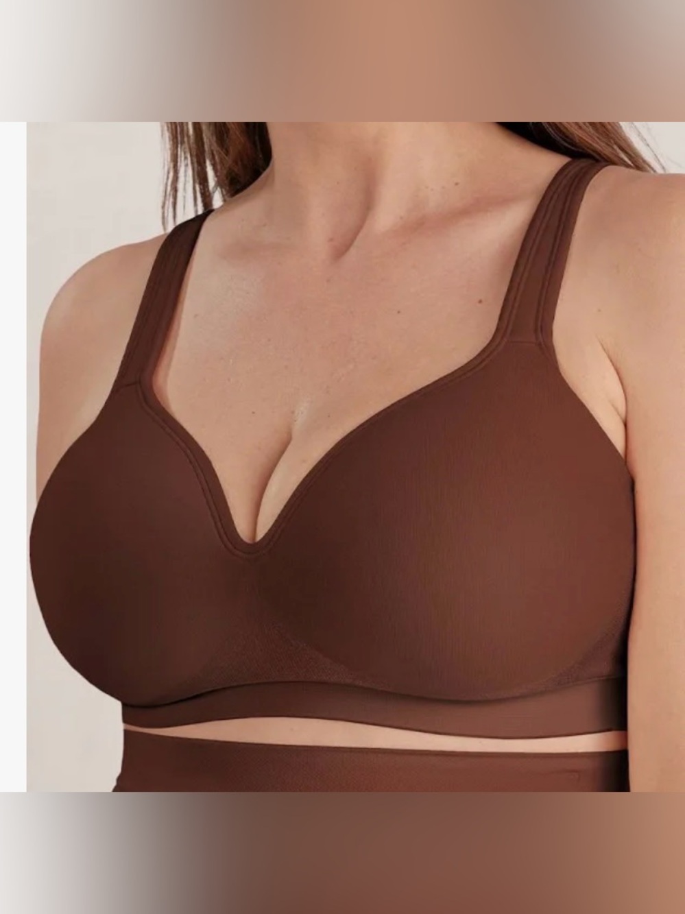 Shapermint Essentials Sweetheart Wireless Contour Bra ‘Chocolate’ Size Large